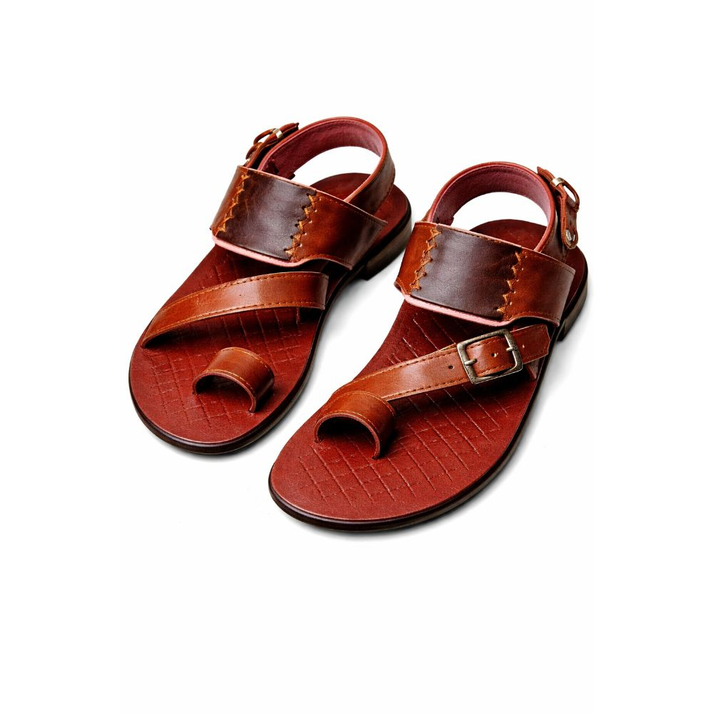 Quality Mens Brown Leather MultiStrap Sandal